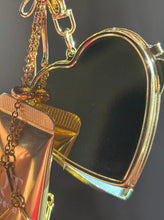 Load image into Gallery viewer, Lipgloss Holder Bagcharm - Heart Mirror (Gold)
