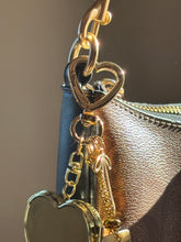 Load image into Gallery viewer, Lipgloss Holder Bagcharm - Heart Mirror (Gold)
